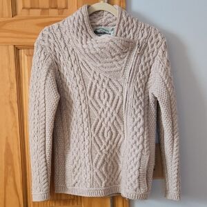 Aran Crafts Beige Cable Knit Sweater